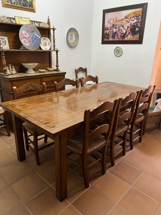 Salón comedor rústico completo