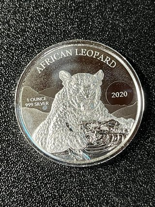 Moneda Plata Leopardo Africano Ghana 2020 1 oz