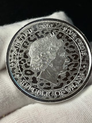 Moneda Plata Leopardo Africano Ghana 2020 1 oz