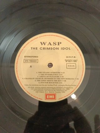 W.A.S.P. The Crimson Idol LP 1992 EMI España