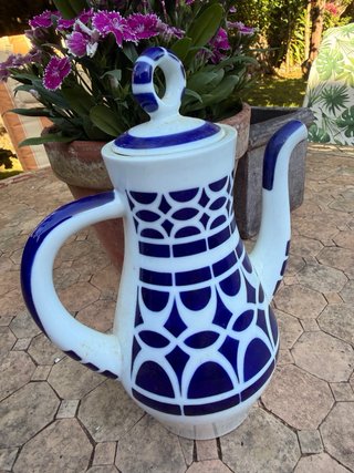 Jarra de café Sargadelos azul y blanco