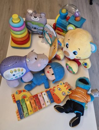 Lote Juguetes Bebé: Peluche, Tren, Xilófono