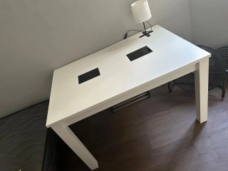 Mesa de comedor blanca extensible