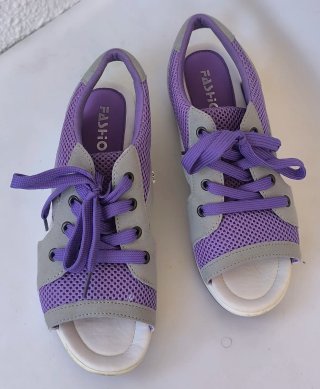 Sandalias deportivas mujer morado y gris