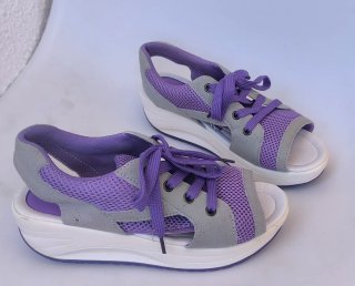 Sandalias deportivas mujer morado y gris
