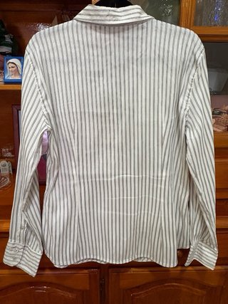 Camisa Zara rayas plateadas