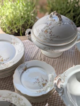 Vajilla porcelana francesa vintage floral
