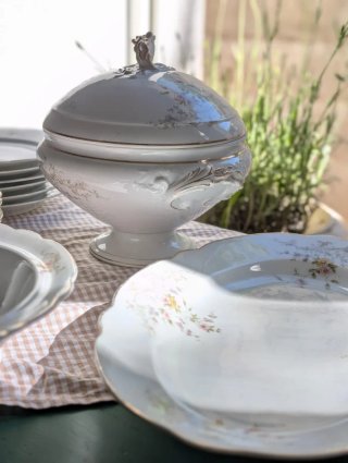 Vajilla porcelana francesa vintage floral