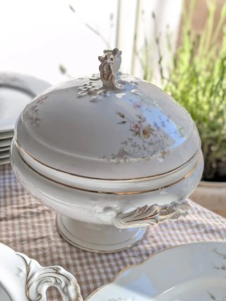 Vajilla porcelana francesa vintage floral
