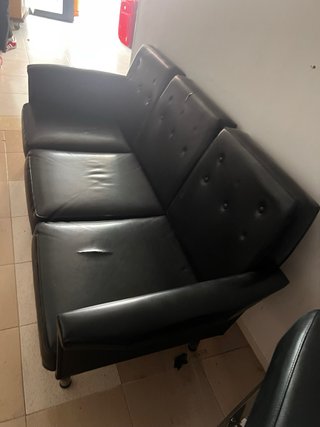 Sofá 3 plazas piel negro