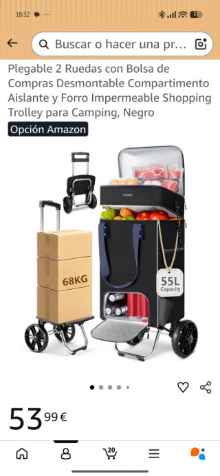 Carro de la compra negro y azul