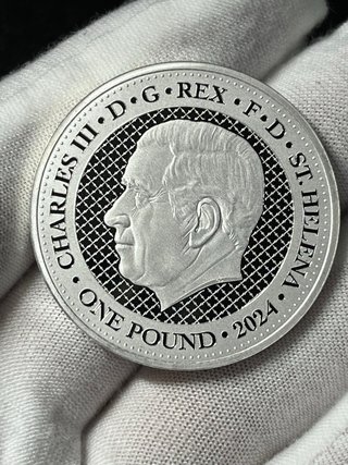 Moneda Plata St. Elena 1 oz Leopardo Nieves 2024