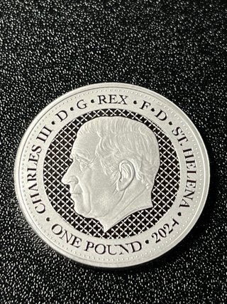 Moneda Plata St. Elena 1 oz Leopardo Nieves 2024