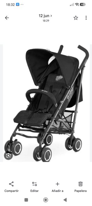 Silla de paseo Cybex negra