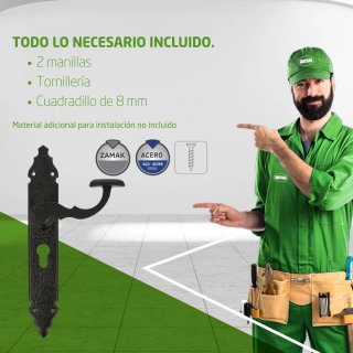 Juego Manetas Forja Negro Nuevas