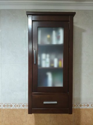 Armario Aseo Madera con Cajón 36x82