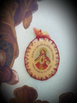 Antiguo Detente Bala S. Corazón con funda