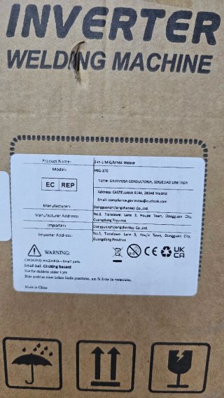 Soldador Inverter MIG-270 sin gas