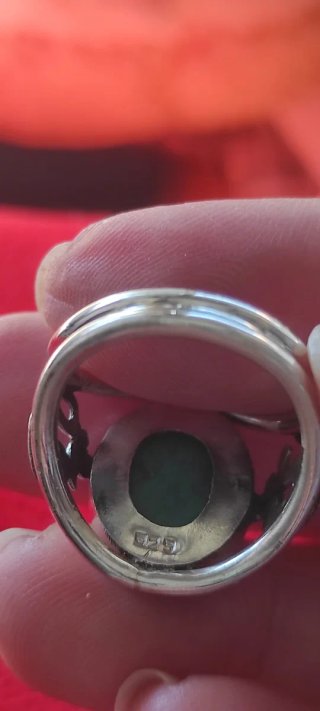 Anillo Plata con Piedra Verde
