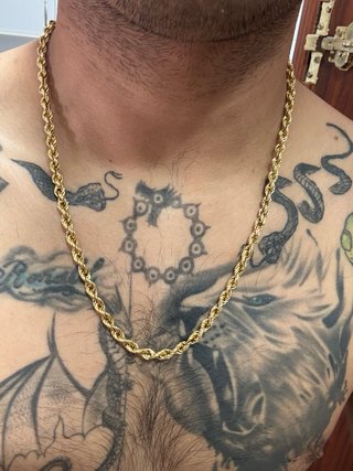 Cadena de oro estilo cordón 18 kilates , 13,03 g