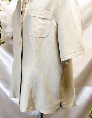 Camicia camicetta donna misto lino beige Tg. L - M