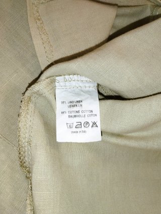 Camicia camicetta donna misto lino beige Tg. L - M