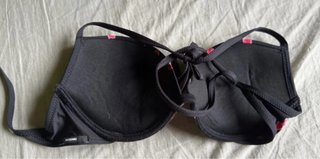 Bikini nero con stampa fenicotteri