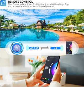Foco led de piscina RGB Bluetooth 47W 12-24v 29cm