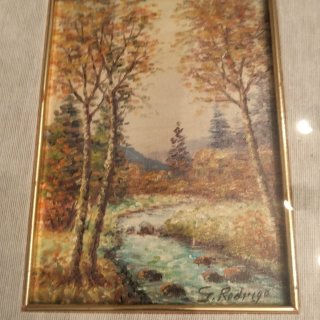 Set 4 Dipinti Olio Tela Cornice Legno