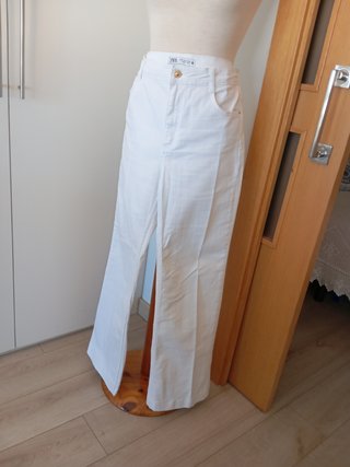Pantalón blanco recto Zara Talla 44