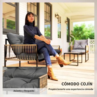Conjunto Muebles Jardín Ratán Sintético