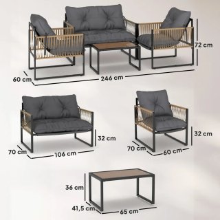 Conjunto Muebles Jardín Ratán Sintético