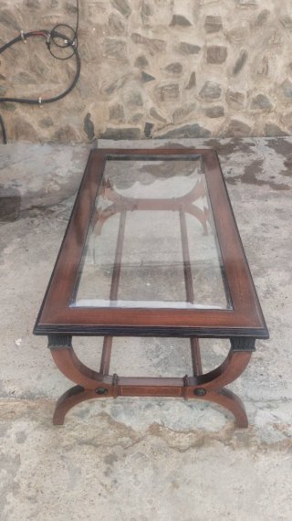 Mesa de centro madera y cristal