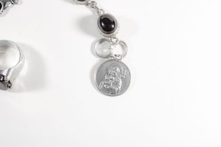 Conjunto de joyería vintage plata y ónix cabochon