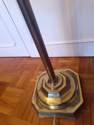 Lampada da terra vintage regolabile con schermo beige