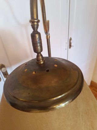 Lampada da terra vintage regolabile con schermo beige