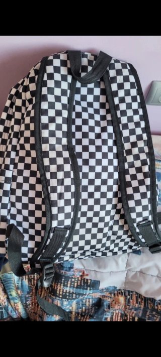 Mochila Vans cuadros blanco y negro