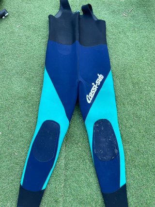 Traje de buceo neopreno azul y verde