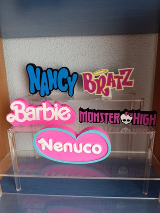 Letreros Barbie Nancy Bratz Monster High 3D