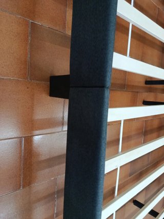 Base de cama tapizada con cabezal 150x190