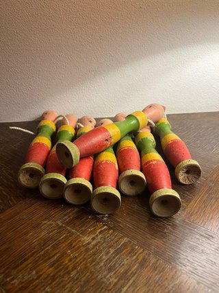Birilli vintage in legno colorati