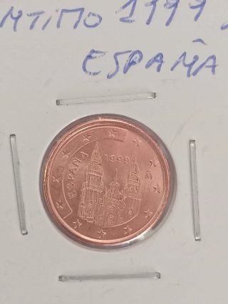 2 Monedas euros 1999 España s/c y  pesetas