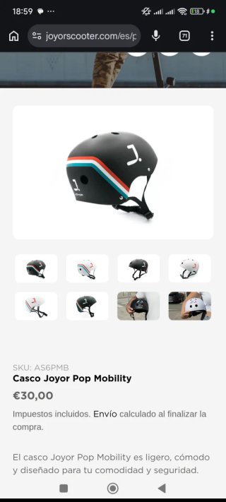 Casco Joyor Pop Mobility Negro