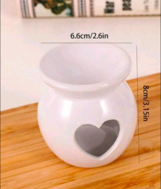 Quemador Cera Pequeño Corazón Blanco