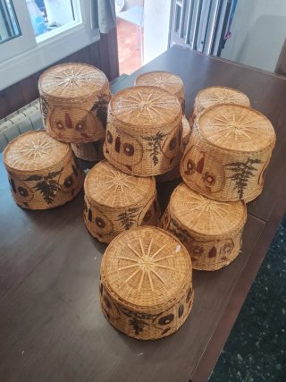 48 Cestos Bambú Artesanales