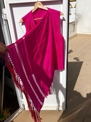 Rebozo Mexicano Rosa con Flecos