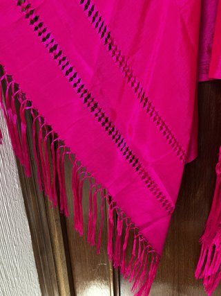 Rebozo Mexicano Rosa con Flecos