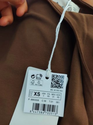 Camiseta tirantes marrón entallada XS
