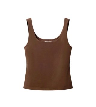 Camiseta tirantes marrón entallada XS