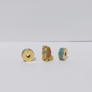 Charm Pandora Perro con Turquesas